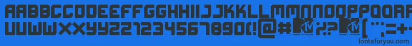 Xifiction Font – Black Fonts on Blue Background