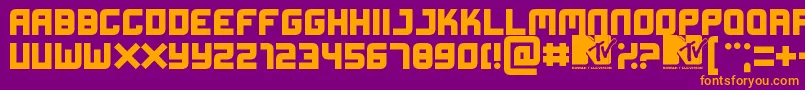 Xifiction Font – Orange Fonts on Purple Background