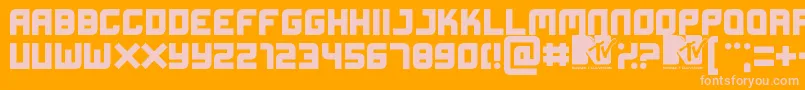 Xifiction Font – Pink Fonts on Orange Background