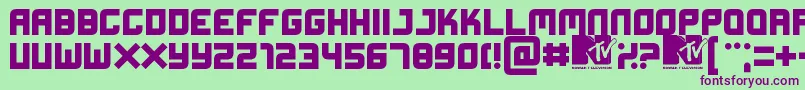 Xifiction Font – Purple Fonts on Green Background