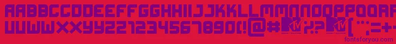 Czcionka Xifiction – fioletowe czcionki na czerwonym tle