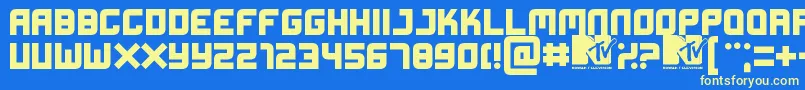 Xifiction Font – Yellow Fonts on Blue Background