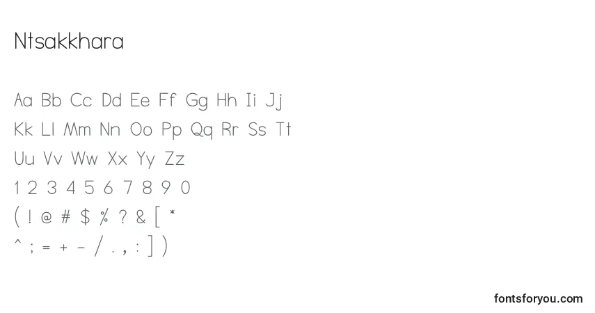 Czcionka Ntsakkhara – alfabet, cyfry, specjalne znaki