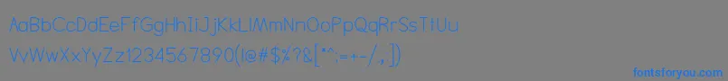 フォントNtsakkhara – 灰色の背景に青い文字