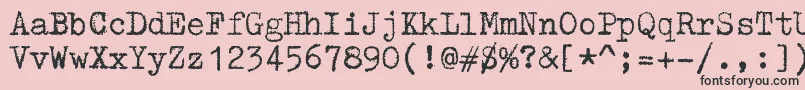 ZaiTriumphtypewriter-Schriftart – Schwarze Schriften auf rosa Hintergrund