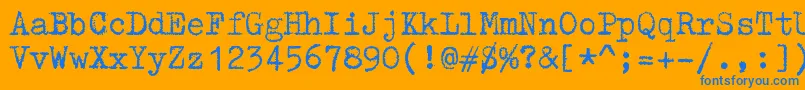 フォントZaiTriumphtypewriter – オレンジの背景に青い文字