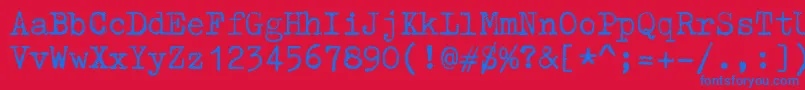 Шрифт ZaiTriumphtypewriter – синие шрифты на красном фоне