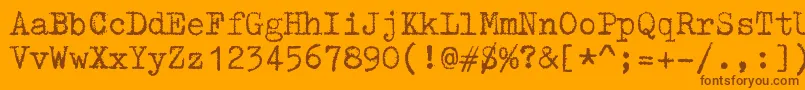 ZaiTriumphtypewriter Font – Brown Fonts on Orange Background