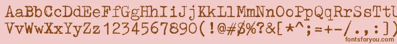 フォントZaiTriumphtypewriter – ピンクの背景に茶色のフォント