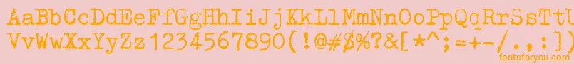 ZaiTriumphtypewriter-fontti – oranssit fontit vaaleanpunaisella taustalla