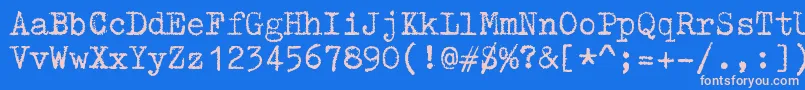 ZaiTriumphtypewriter Font – Pink Fonts on Blue Background