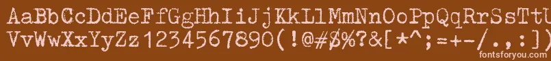 ZaiTriumphtypewriter-fontti – vaaleanpunaiset fontit ruskealla taustalla