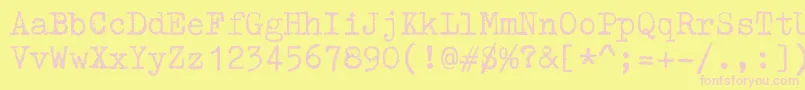 ZaiTriumphtypewriter Font – Pink Fonts on Yellow Background