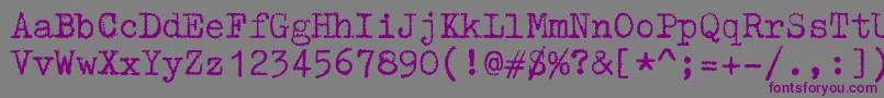 ZaiTriumphtypewriter-fontti – violetit fontit harmaalla taustalla