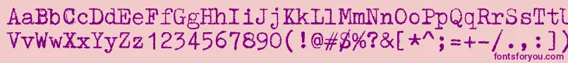 ZaiTriumphtypewriter-Schriftart – Violette Schriften auf rosa Hintergrund