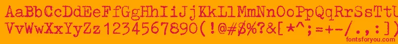 フォントZaiTriumphtypewriter – オレンジの背景に赤い文字