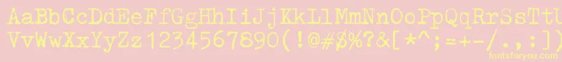 ZaiTriumphtypewriter Font – Yellow Fonts on Pink Background