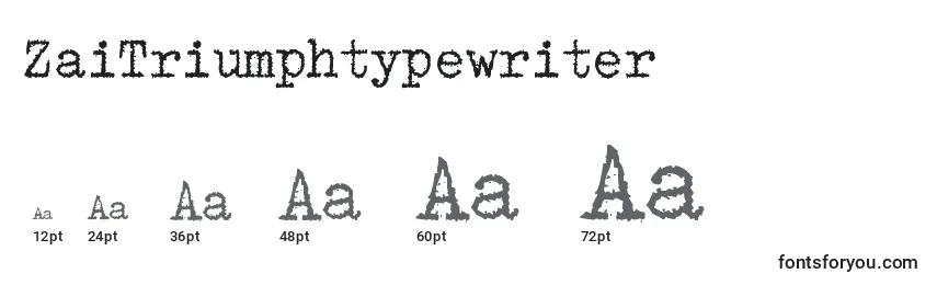 Размеры шрифта ZaiTriumphtypewriter