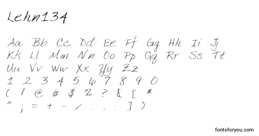 A fonte Lehn134 – alfabeto, números, caracteres especiais