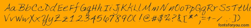 Lehn134-Schriftart – Schwarze Schriften auf orangefarbenem Hintergrund