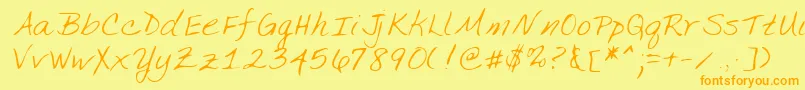 Lehn134 Font – Orange Fonts on Yellow Background