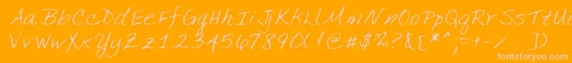 Lehn134-Schriftart – Rosa Schriften auf orangefarbenem Hintergrund