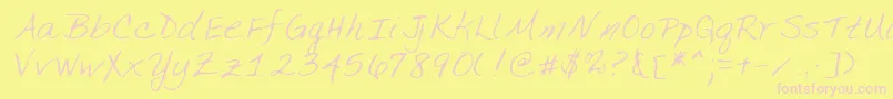 Lehn134 Font – Pink Fonts on Yellow Background