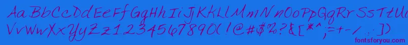 Lehn134 Font – Purple Fonts on Blue Background