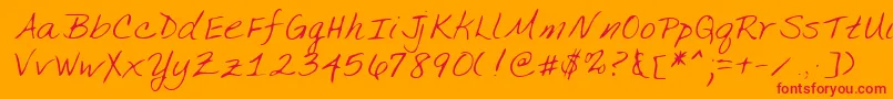 Lehn134 Font – Red Fonts on Orange Background