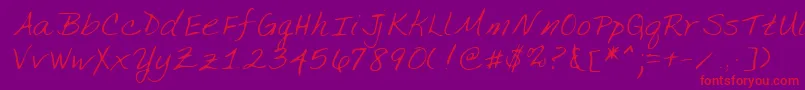 Lehn134 Font – Red Fonts on Purple Background