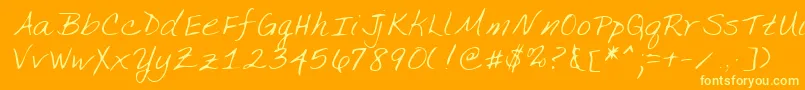 Lehn134 Font – Yellow Fonts on Orange Background