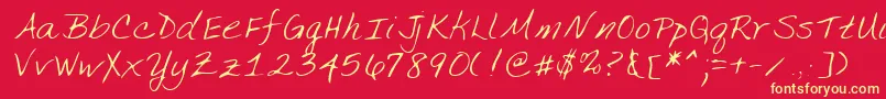 Lehn134 Font – Yellow Fonts on Red Background