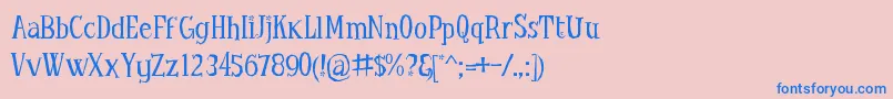 LittleTroubleGirlTt Font – Blue Fonts on Pink Background