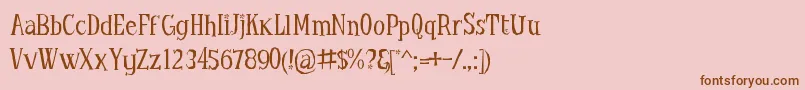 LittleTroubleGirlTt Font – Brown Fonts on Pink Background