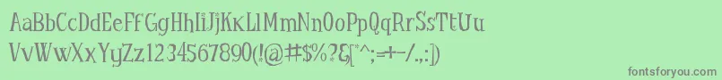 フォントLittleTroubleGirlTt – 緑の背景に灰色の文字