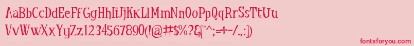 LittleTroubleGirlTt Font – Red Fonts on Pink Background