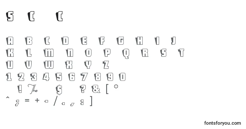 A fonte ShoCardCaps – alfabeto, números, caracteres especiais