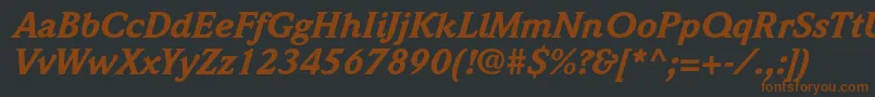 WeidemannstdBlackitalic-fontti – ruskeat fontit mustalla taustalla