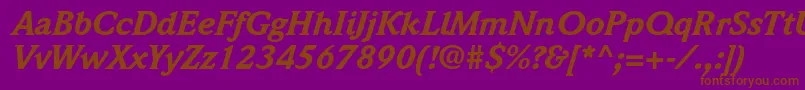 WeidemannstdBlackitalic-Schriftart – Braune Schriften auf violettem Hintergrund