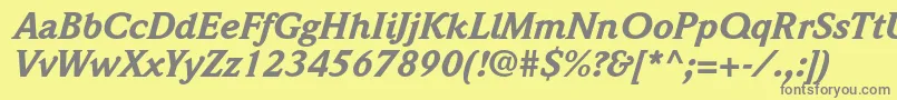 Czcionka WeidemannstdBlackitalic – szare czcionki na żółtym tle