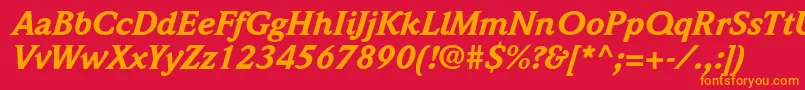 WeidemannstdBlackitalic Font – Orange Fonts on Red Background