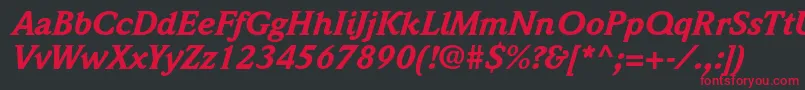Шрифт WeidemannstdBlackitalic – красные шрифты на чёрном фоне