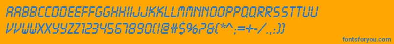 Lcdd Font – Blue Fonts on Orange Background