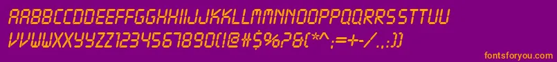 Lcdd Font – Orange Fonts on Purple Background