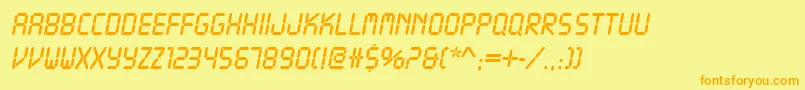 Lcdd Font – Orange Fonts on Yellow Background