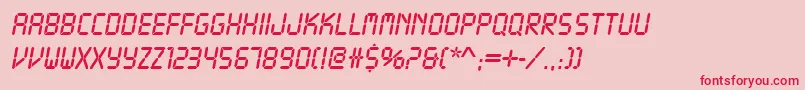 フォントLcdd – ピンクの背景に赤い文字