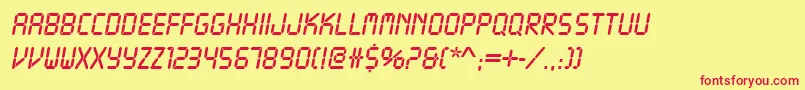 Lcdd Font – Red Fonts on Yellow Background