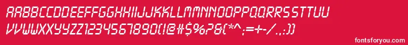 Шрифт Lcdd – белые шрифты на красном фоне