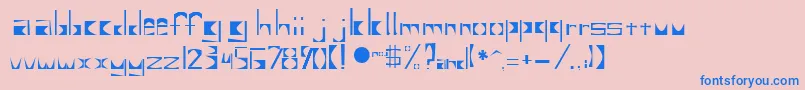 フォントUntitled2 – ピンクの背景に青い文字