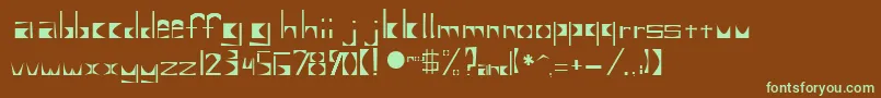フォントUntitled2 – 緑色の文字が茶色の背景にあります。